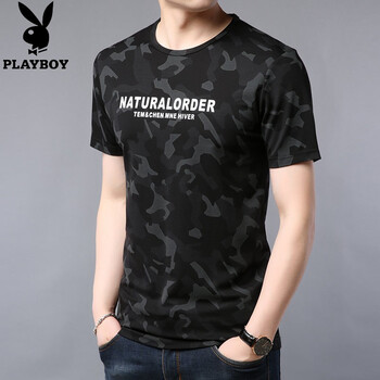 花花公子（PLAYBOY ESTABLISHED 1953） 短袖 男士T恤 9271灰色 