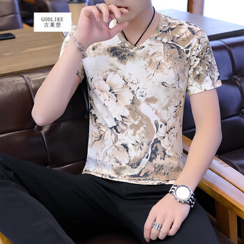 古萊登（GODLIKE） 短袖 男士T恤 牡丹黃 XL，L，M，XXL，XXXL