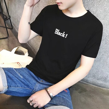 未知 短袖 男士T恤 F-簡(jiǎn)約胸前字母黑 