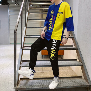 美羅邦（Meloban） 五分袖 男士T恤 TZ67藍色 