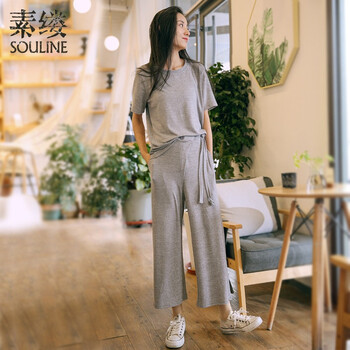 素縷（Souline） 自然腰 直筒褲 女 長褲 休閑褲