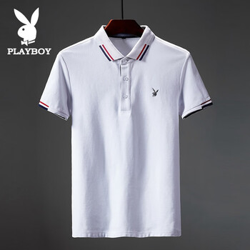花花公子（PLAYBOY ESTABLISHED 1953） 短袖 男士T恤 9808白色 