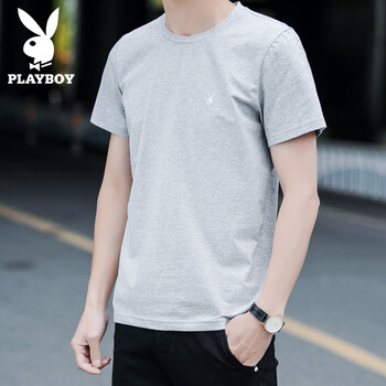 花花公子（PLAYBOY） 短袖 男士T恤 SYZ1234 灰色 