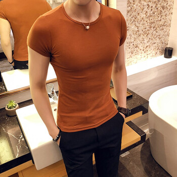 橙錦 短袖 男士T恤 9112駝色 