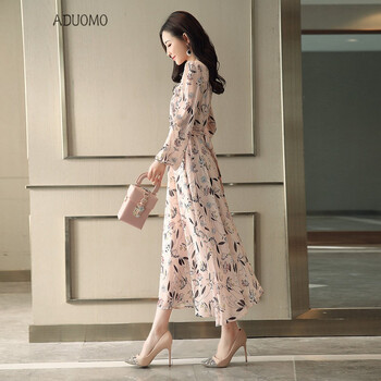 ADUOMO 碎花 綁帶，印花 連衣裙