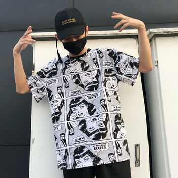 古萊登（GODLIKE） 五分袖 男士T恤 漫畫 