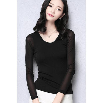 純色長(zhǎng)袖上衣，打造清爽小仙女