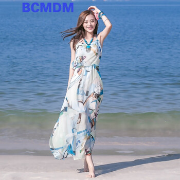 BCMDM  露背，印花 連衣裙