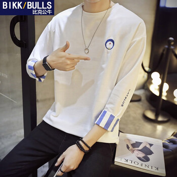彬邦（BINBANG） 五分袖 男士T恤 白色 