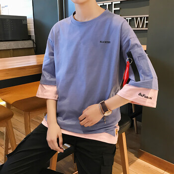 古萊登（GODLIKE） 短袖 男士T恤 藍色 S，XL，4XL，5XL，L，XXL，XXXL，M