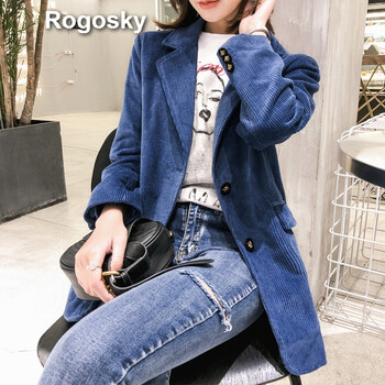 條絨休閑小西裝外套女