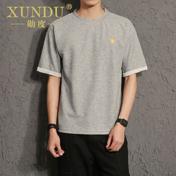 勛度（XUNDU） 短袖 男士T恤 淺灰色 