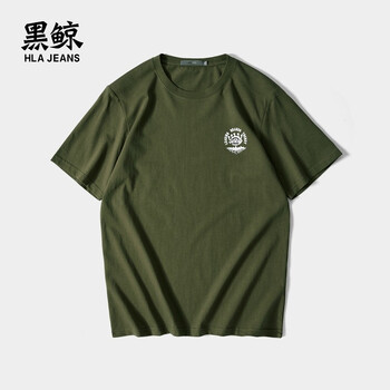 黑鯨（HLAJEANS） 短袖 男士T恤 深綠57 