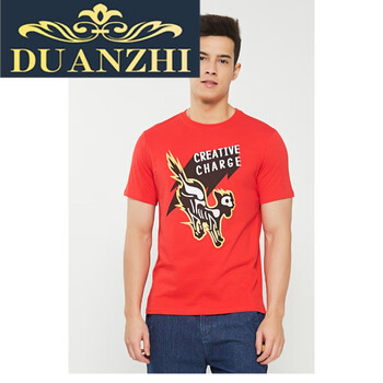 端致（DUANZHI） 長(zhǎng)袖 男士T恤 紅 