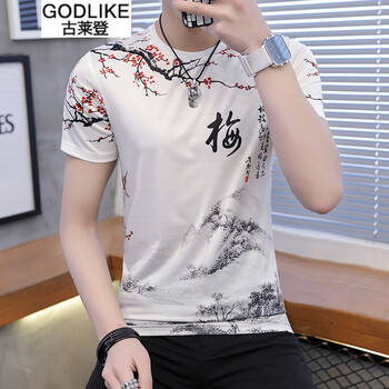 古萊登（GODLIKE） 短袖 男士T恤 梅花 