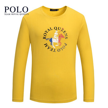 Royal Queen's Polo Team 長袖 男士T恤 005153桔黃色 