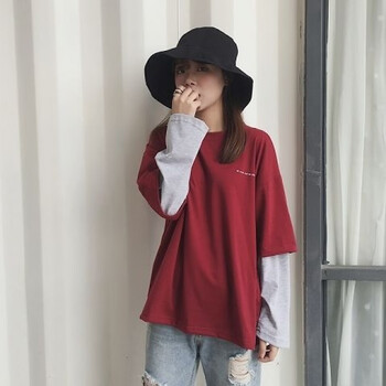煜時(shí) 繡花，拼接，貼布 短袖 T恤 女 圓領(lǐng)