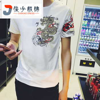 尊尚鳥（ zunshangniao） 短袖 男士T恤 紋身金龍 