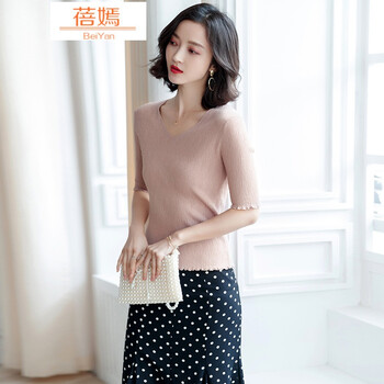純色袖毛衣，微胖女神的福音