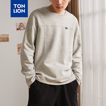 唐獅（TonLion） 七分袖 男士T恤 淺麻灰 