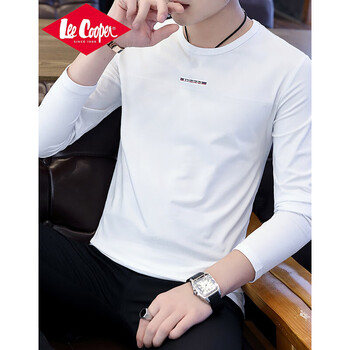 Lee Cooper 長袖 男士T恤 長袖白色 