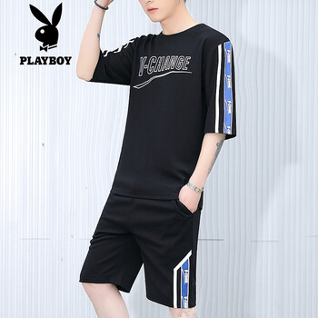 花花公子（PLAYBOY） 短袖 男士T恤 黑色(9906款) 