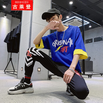 古萊登（GODLIKE） 短袖 男士T恤 B203藍(lán)色 