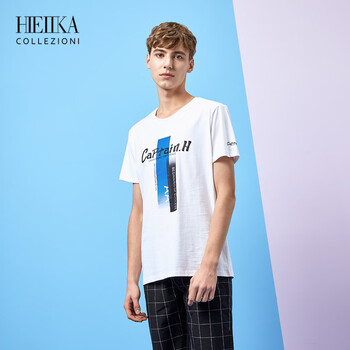 海一家（Hieiika） 短袖 男士T恤 漂白花紋W4 