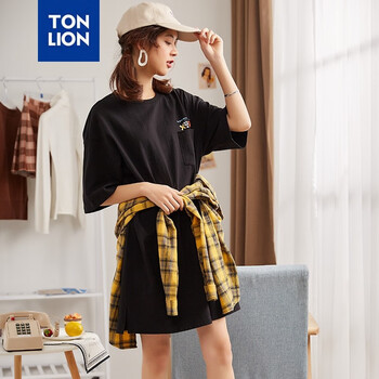 唐獅（TonLion） 卡通動漫 口袋 連衣裙