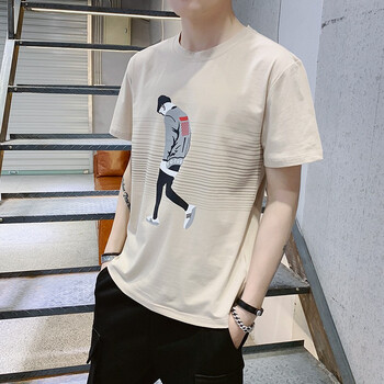 馬丁里歐 五分袖 男士T恤 杏色 