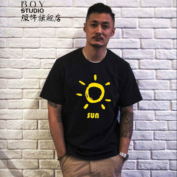 BOY&STUDIO 短袖 男士T恤 黑色 陽光 