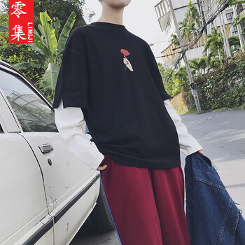 零集（LINGJI） 長(zhǎng)袖 男士T恤 黑色 XL，L，M，XXXL，XXL