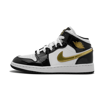 耐克（NIKE）籃球鞋小黑金腳趾亮皮 BQ6931-007 