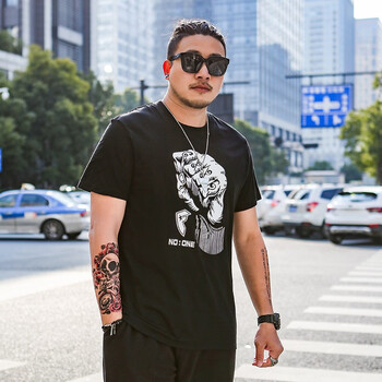 大碼哥 短袖 男士T恤 大碼-拳頭-黑色 