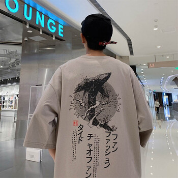 其他品牌 五分袖 男士T恤 DS342淺灰色 