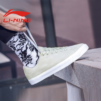 李寧（LI-NING）板鞋標(biāo)準(zhǔn)白/微晶灰/淺卡其 