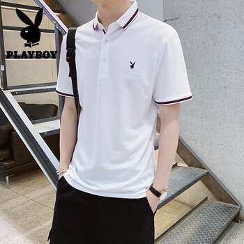 花花公子（PLAYBOY） 短袖 男士T恤 Z19063白色 