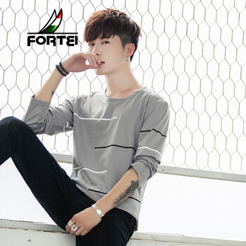 富鋌（FORTEI） 長(cháng)袖 男士T恤 灰色 XL，L，M，XXXL，XXL