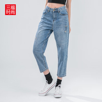 三福（SANFU）  直筒褲 女 長(zhǎng)褲 牛仔褲