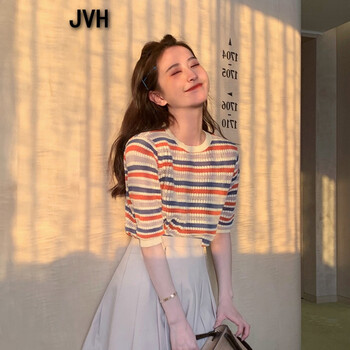JVH 條紋 拼接，褶皺 連衣裙