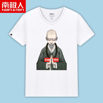 南極人（Nanjiren） 短袖 男士T恤 白/小和尚 