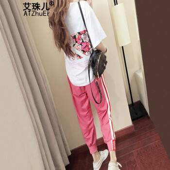 艾珠兒（Aizhuer）  工裝褲 女 九分褲 休閑褲