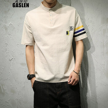 蓋仕倫（GASLEN） 短袖 男士T恤 卡其色 