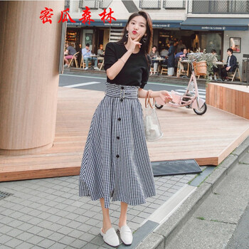 密瓜森林  格子 連衣裙