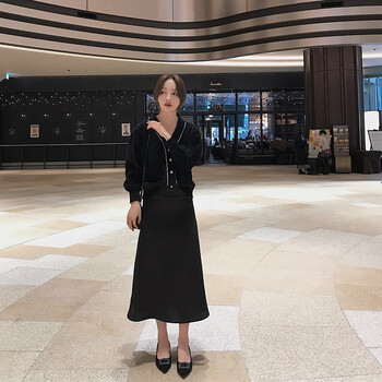 純色高腰短裙，微胖妹子的福音