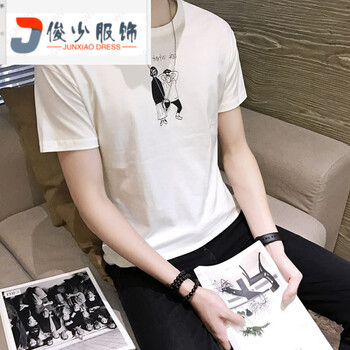 尊尚鳥(niǎo)（ zunshangniao） 短袖 男士T恤 兩個(gè)人短袖 白色 