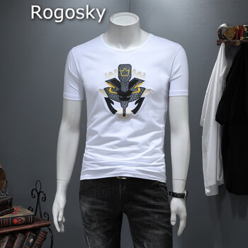 Rogosky 短袖 男士T恤 白色 XL，4XL，L，XXL，M，XXXL
