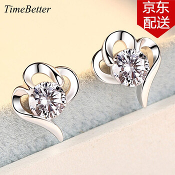 timebetter耳釘925銀，足銀