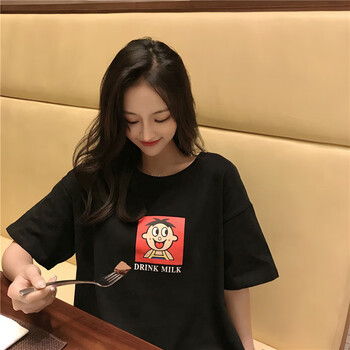 百搭印花短袖，微胖女生的福音