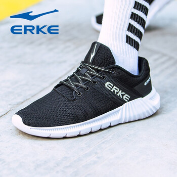 鴻星爾克（ERKE）跑步鞋正黑/正白【網(wǎng)孔款】 